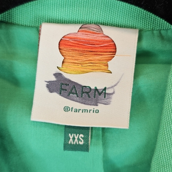 Farm Rio Womens Oversized Boyfriend Blazer Jacket Sz XXS Coat Bright Green - Picture 5 of 12